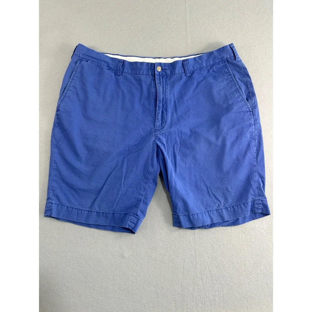 Polo Ralph Lauren Chino Shorts Mens 38T Blue Pima Cotton Blend Casual Flat Front